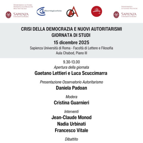 Osservatorio Autoritarismo. Giornata di studio su Crisi della democrazia e nuovi autoritarismi